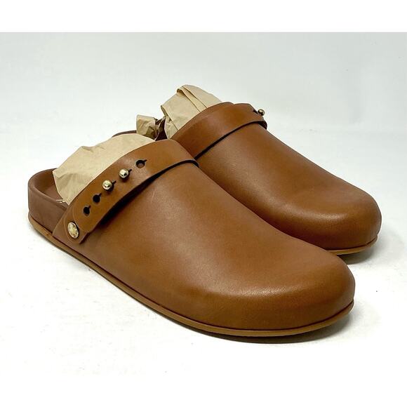 Beek Brant Leather Tan Brown Mules Clogs NIB - Picture 3 of 11